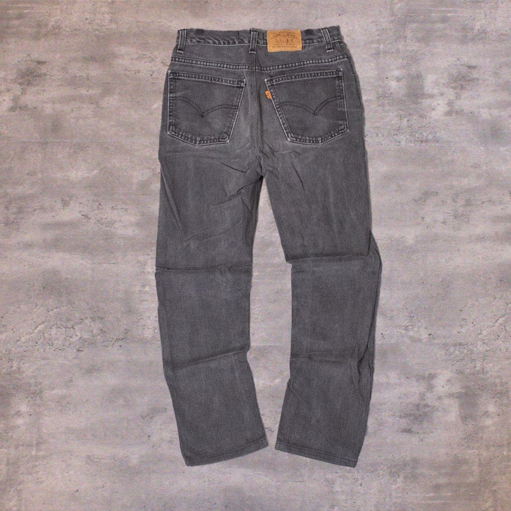 Vintage VTG 1990s Levis 619 Orange Tab Skinny Faded Black Denim Jean's Pant's